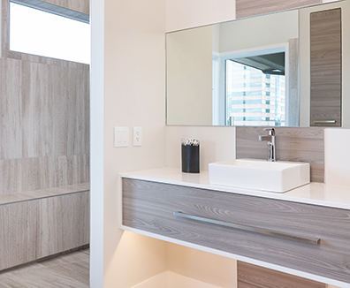 Contemporary Coastal Primary Bathroom & Custom Closet